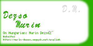 dezso murin business card